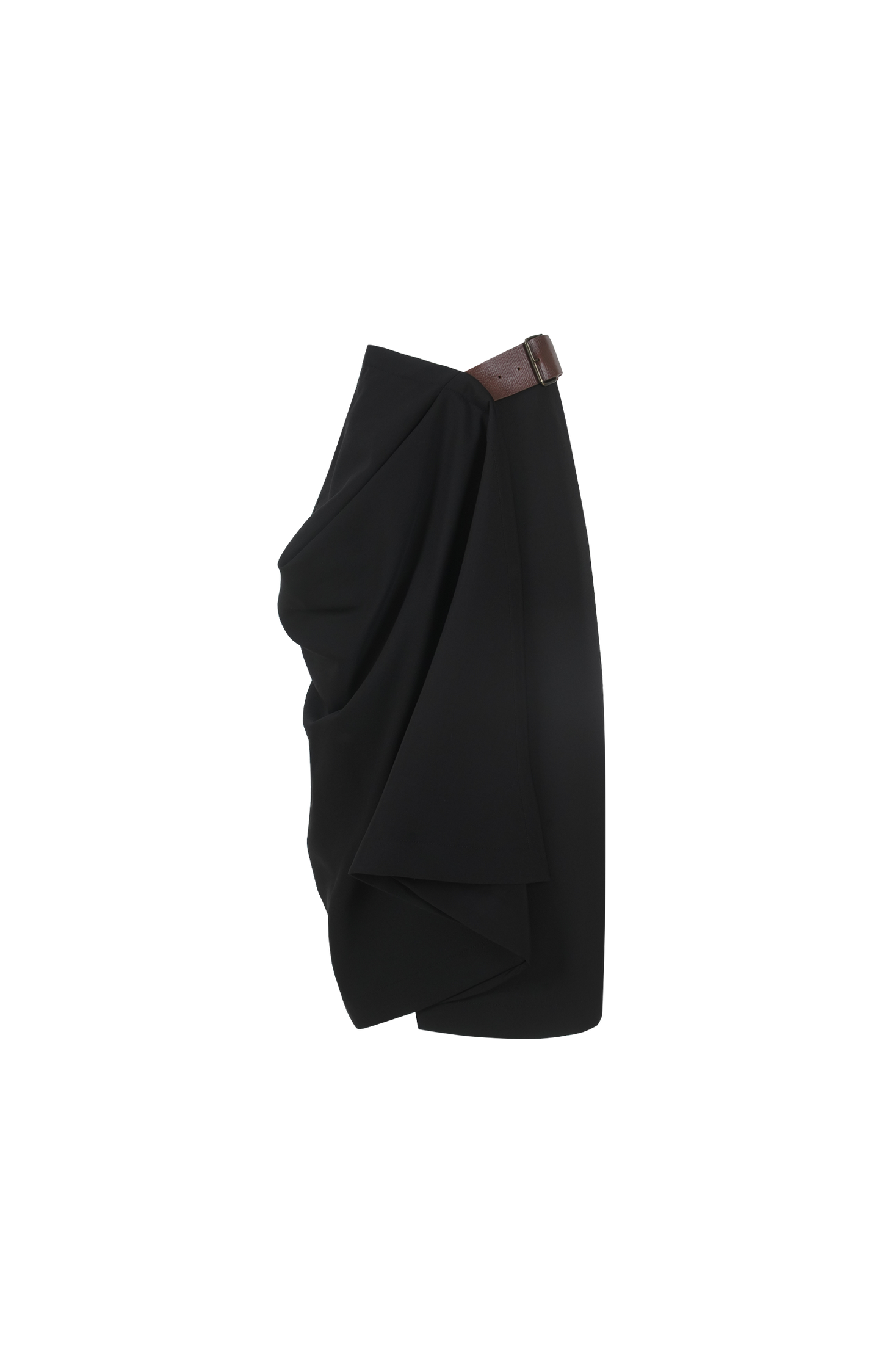 Wool Grain De Poudre Skirt in Black