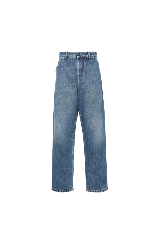 Indigo Denim Cargo Trousers