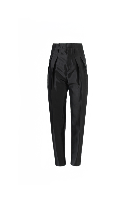 Washed Cotton and Viscose Twill Pants
