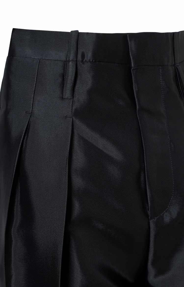 Washed Cotton and Viscose Twill Pants