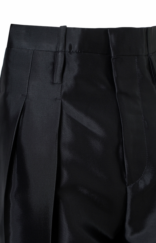 Washed Cotton and Viscose Twill Pants