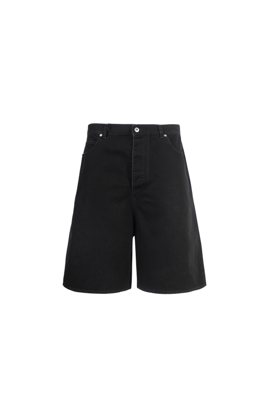 Faded Black Denim Shorts