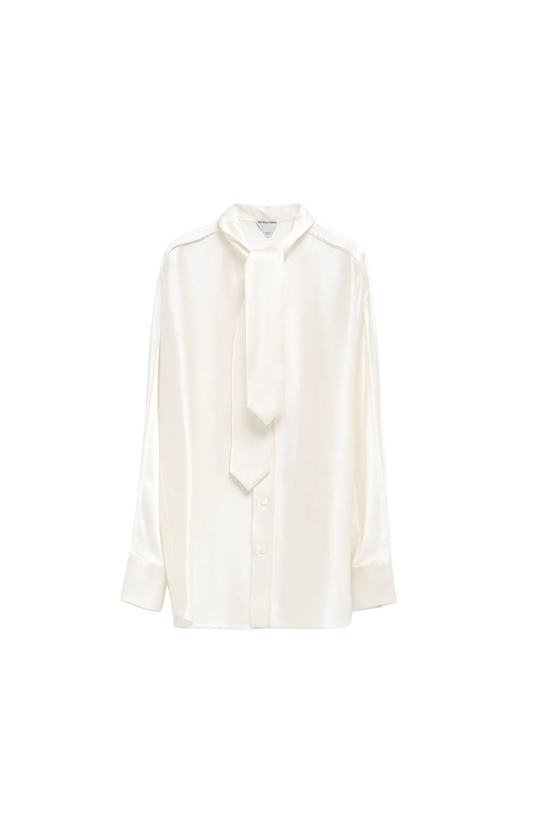 White satin shirt on a white background