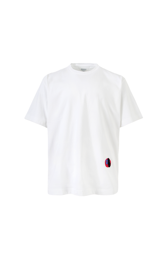 White T-Shirt with Embroidery