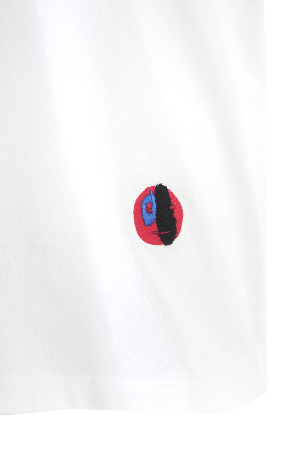 White T-Shirt with Embroidery
