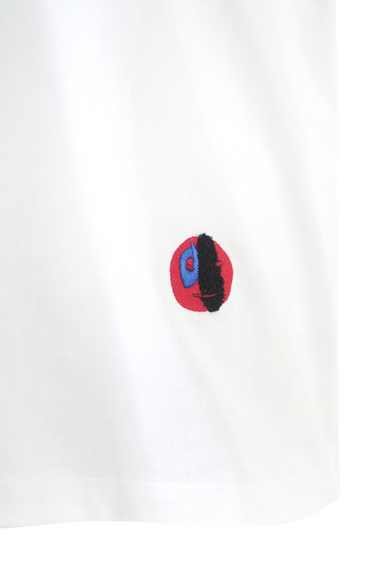 White T-Shirt with Embroidery