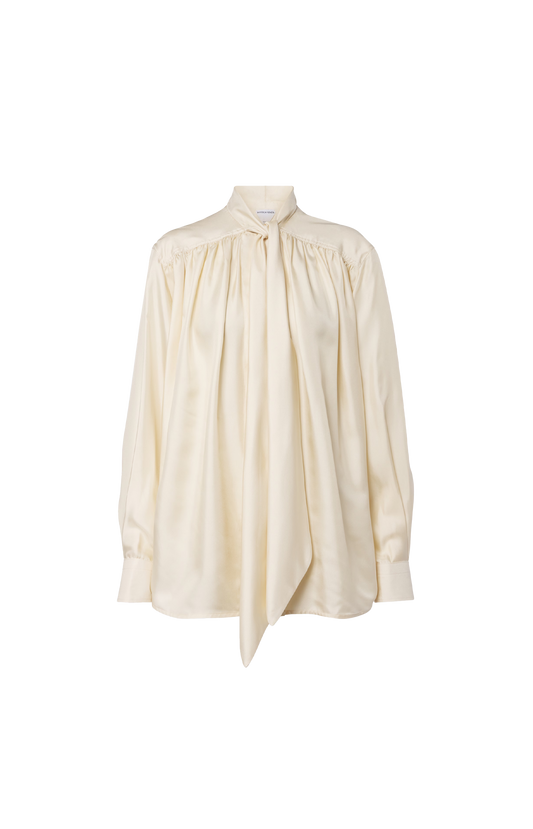 Bottega Veneta Viscose Twill Blouse in Prosecco — front view