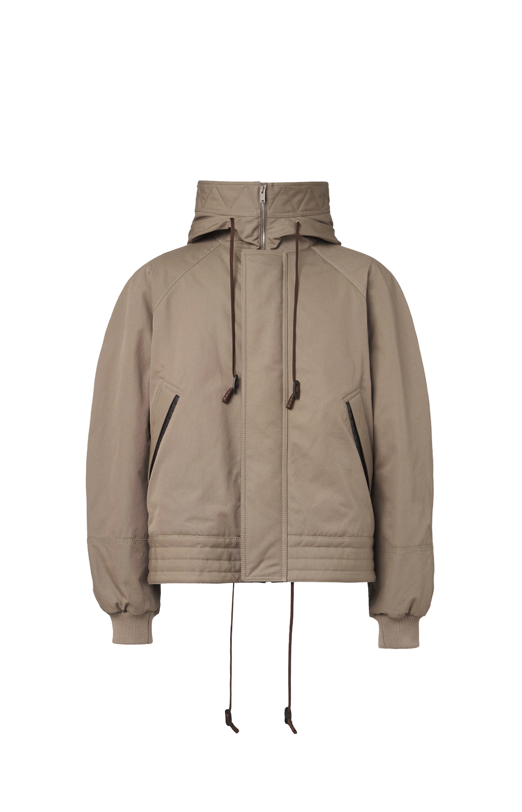 Leather-trimmed cotton canvas jacket
