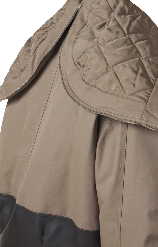 Leather-trimmed cotton canvas jacket
