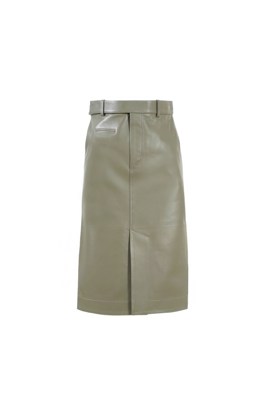 Midi Skirt in Leather