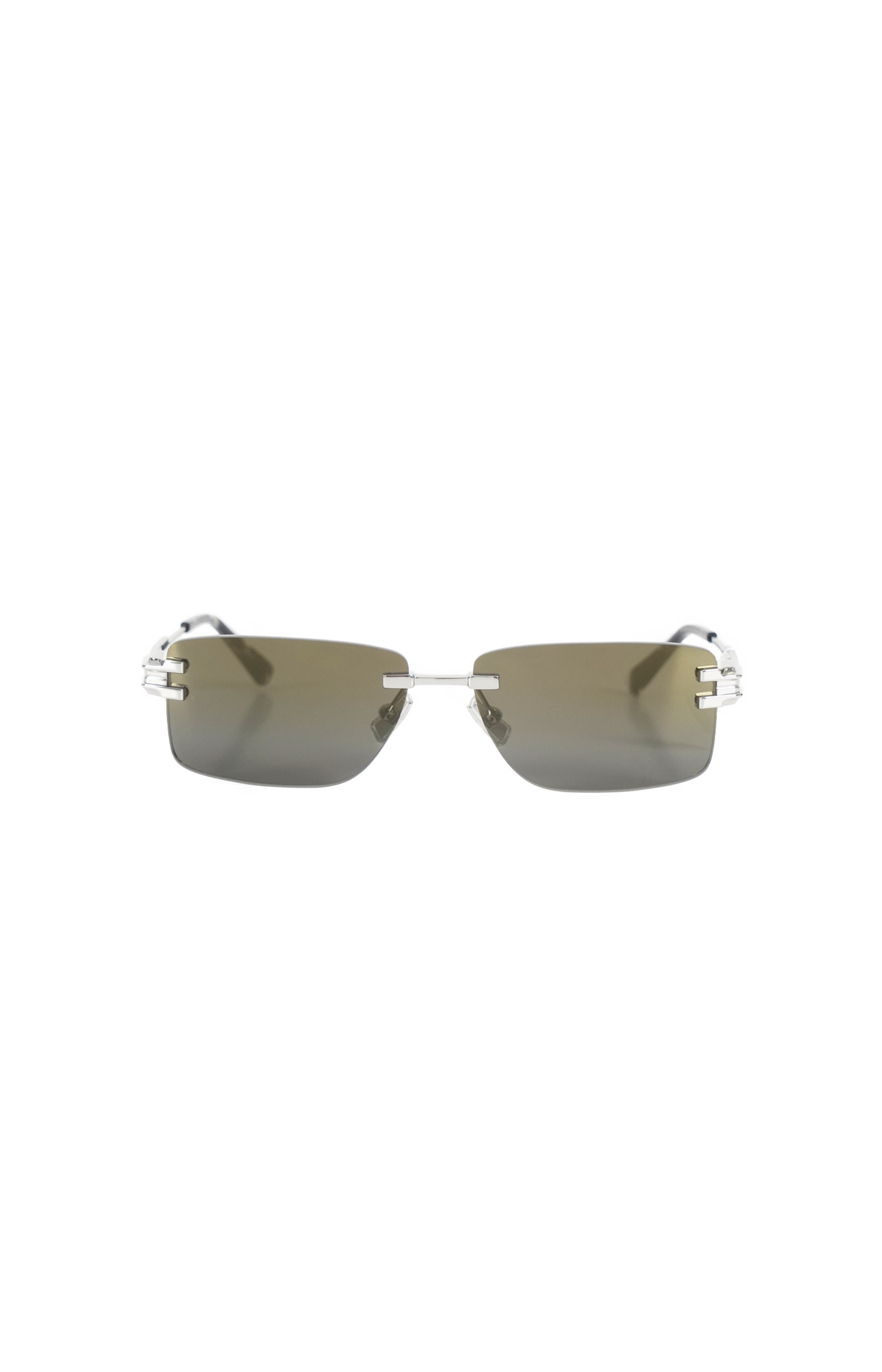 Rimless Rectangular Sunglasses in Silver