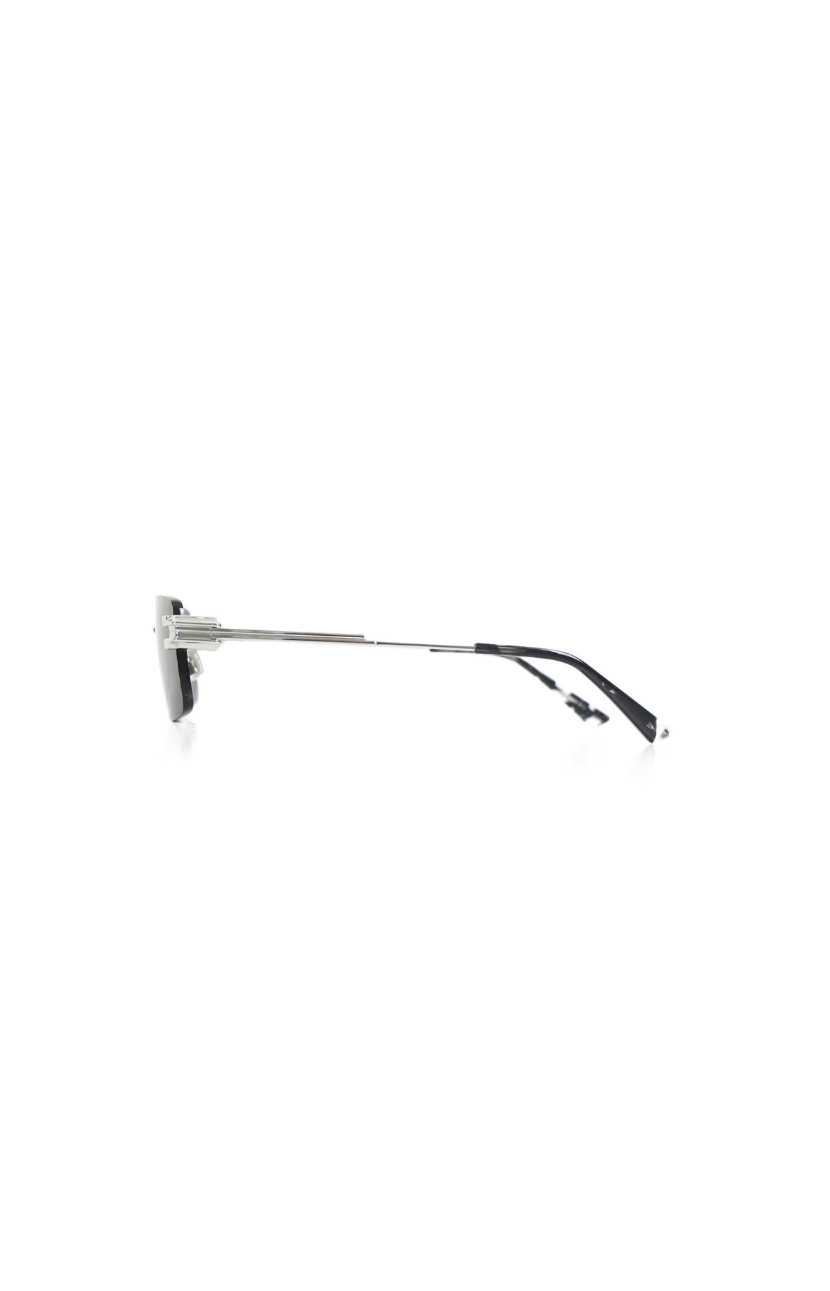 Rimless Rectangular Sunglasses in Silver