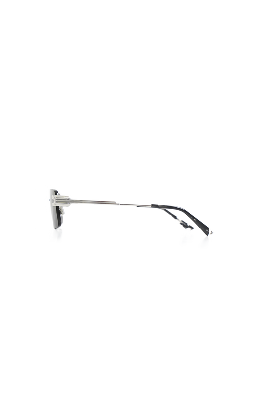 Rimless Rectangular Sunglasses in Silver