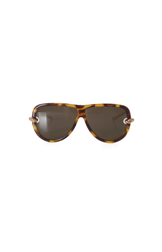 Knot Aviator Sunglasses in Havana/Brown
