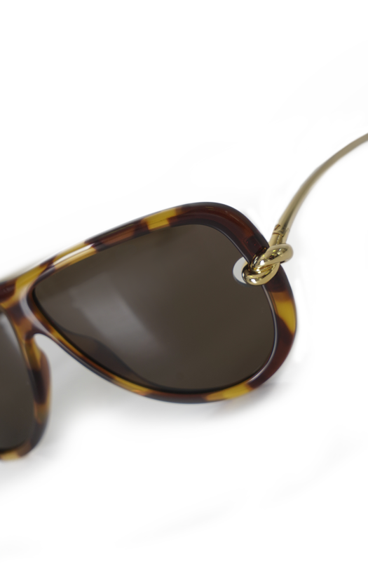 Knot Aviator Sunglasses in Havana/Brown