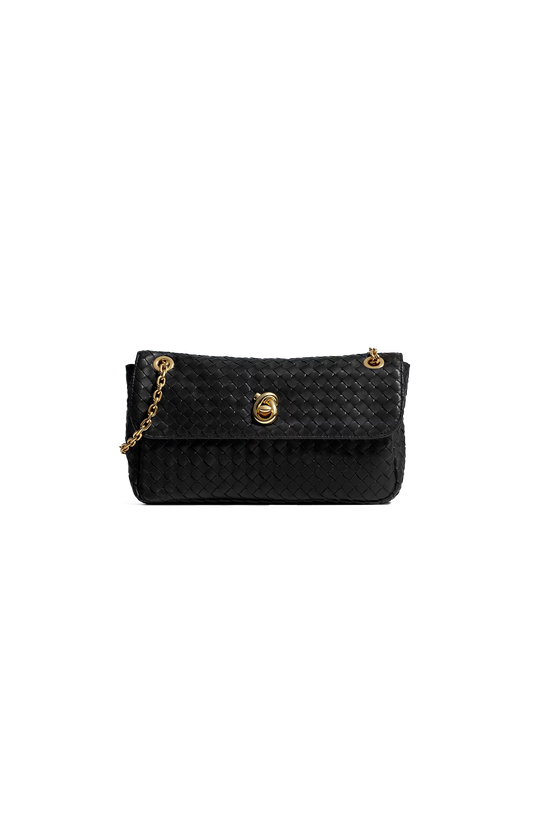 Bottega Veneta Small Madison Bag in Black — front view