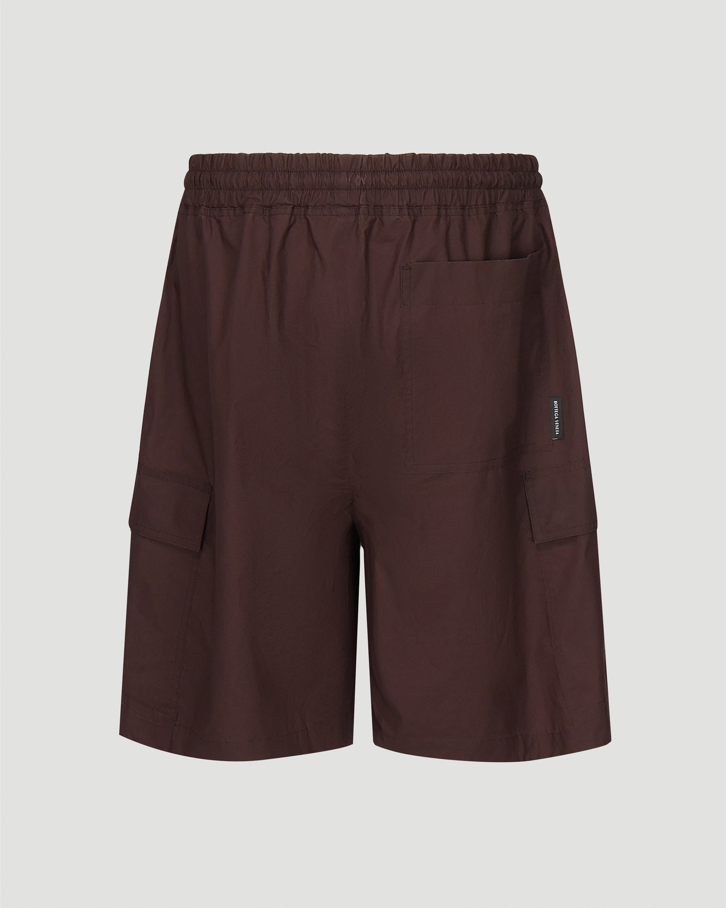 Resinated Cotton Cargo Shorts in Burgundy