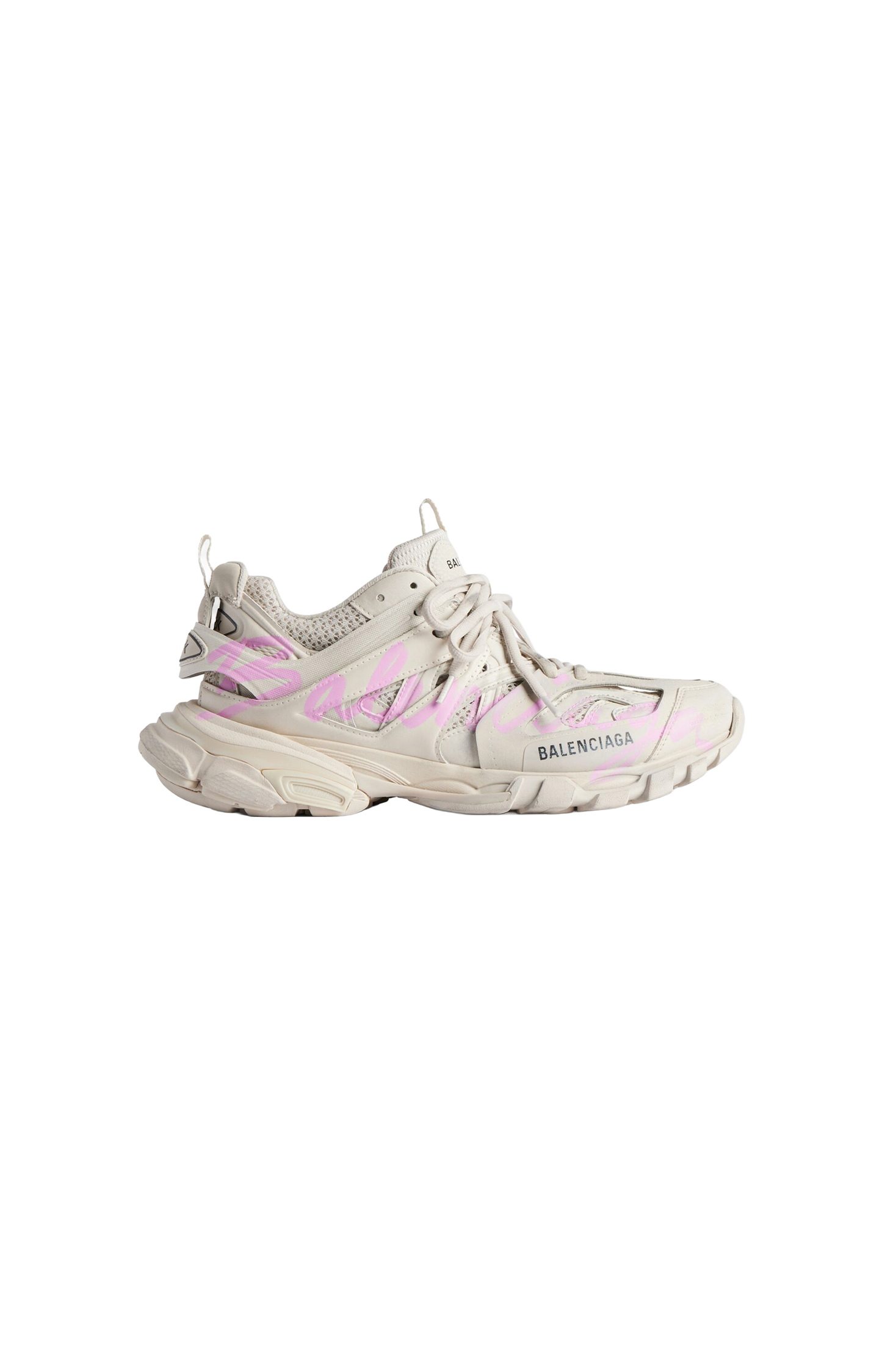 Track Signature Sneaker in Beige/pink