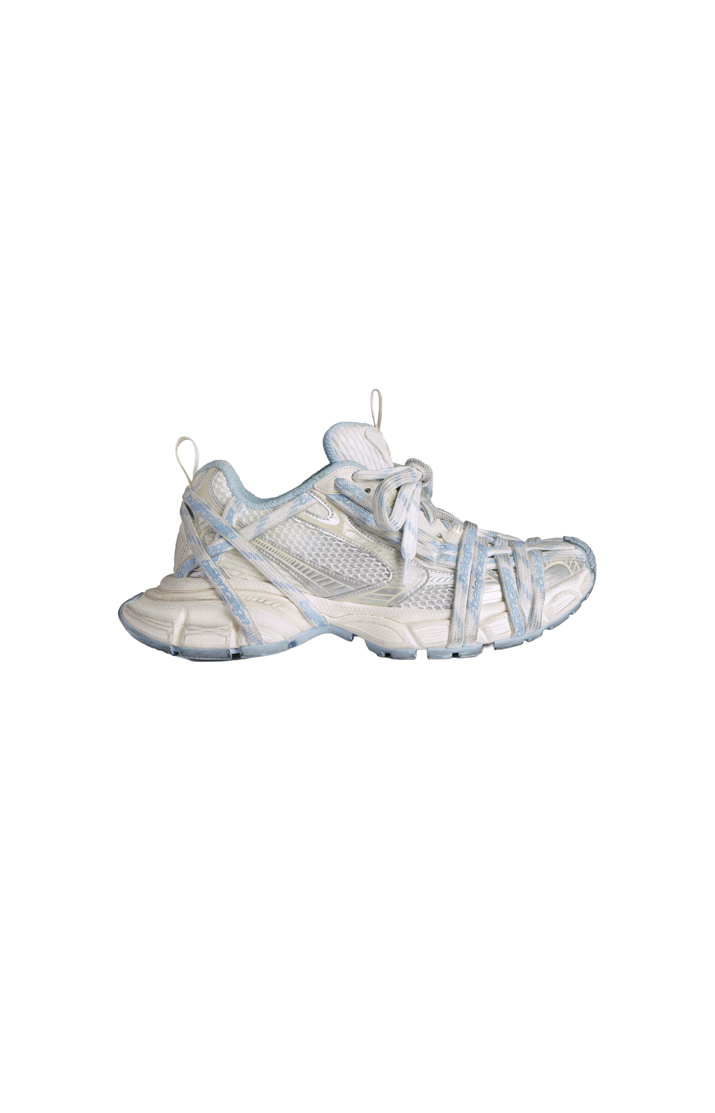 3xl Extreme Laces Logo Sneaker in White/Off White/Light Blue