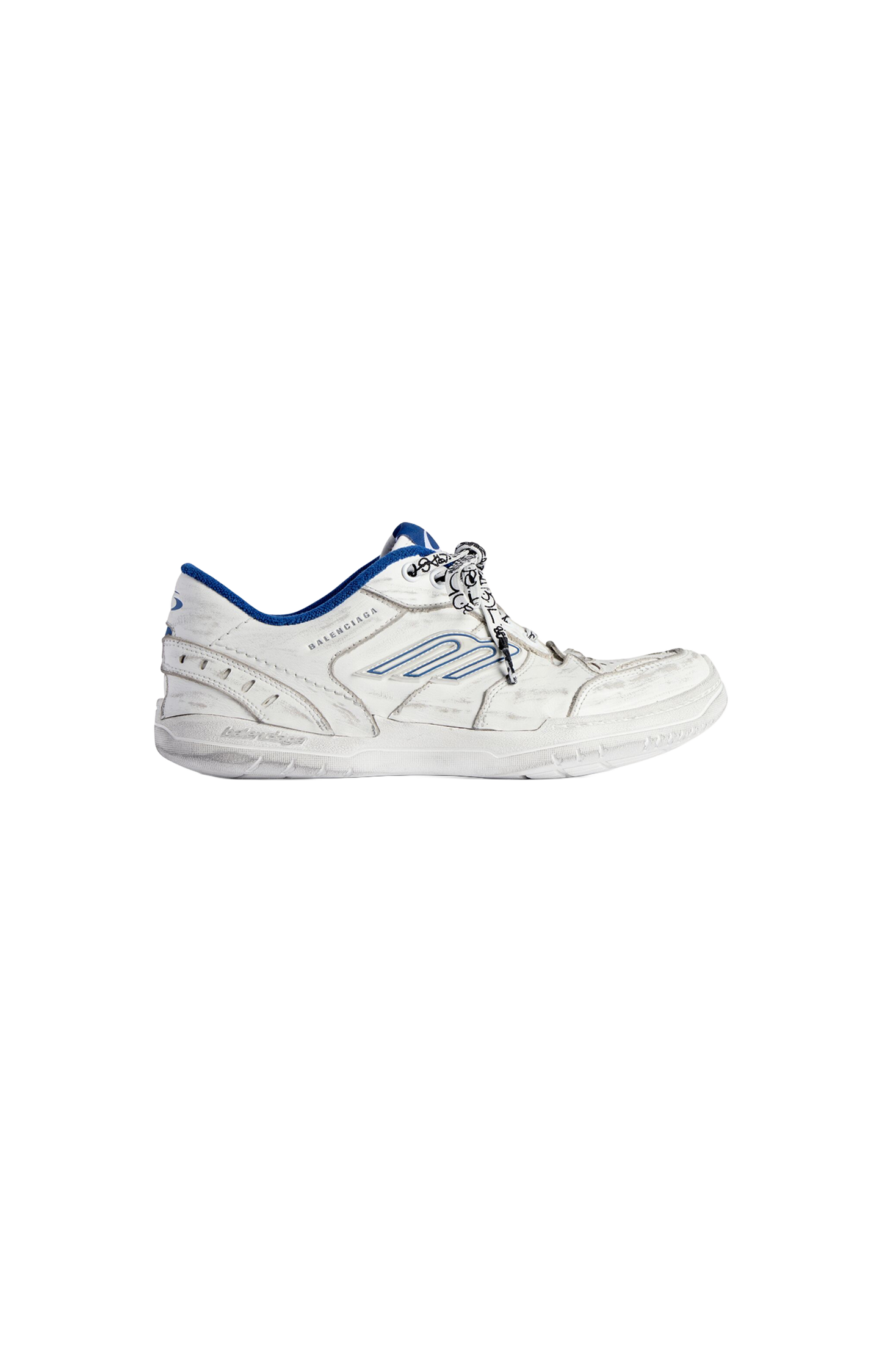 Hamptons Worn-out Sneaker in White/dark Blue/grey