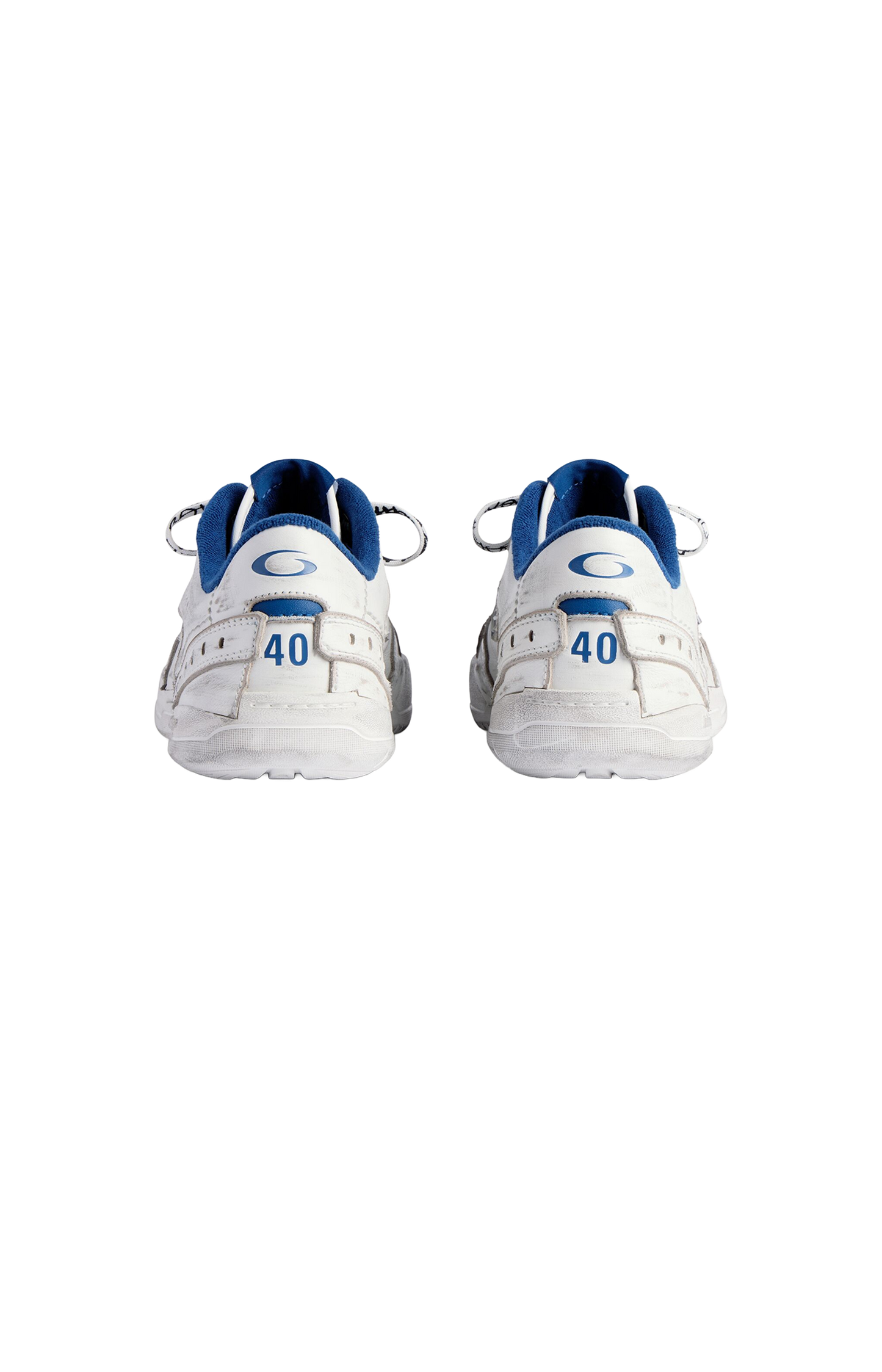 Hamptons Worn-out Sneaker in White/dark Blue/grey