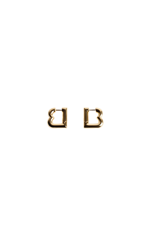 B Xs Earrings in Shiny Gold