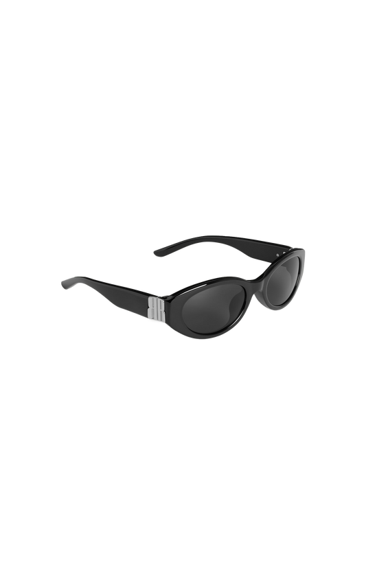 Balenciaga Cosmo Round AF Sunglasses in Black and Silver — product photo 2