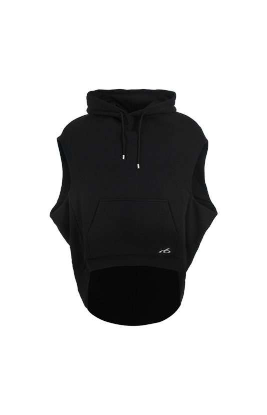 Sleeveless Hoodie in Black