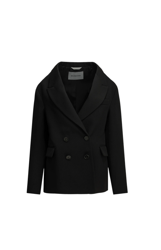 Balenciaga Stola Blazer in Black — front view