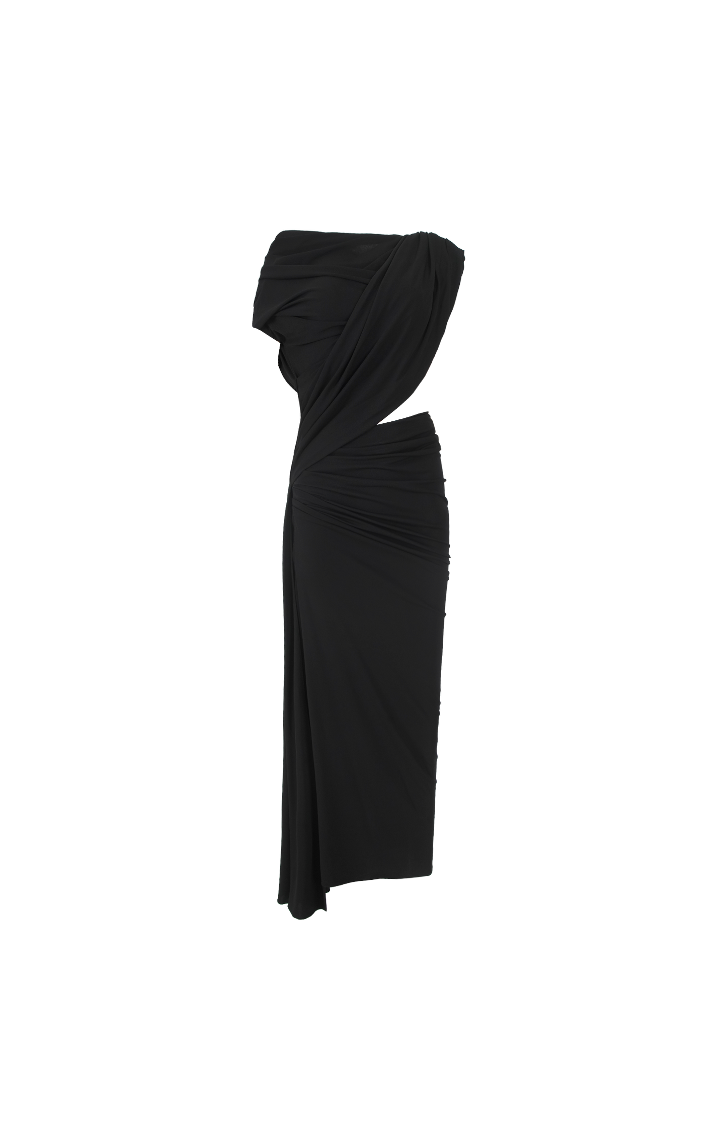 Draped Cutout Dress in Black