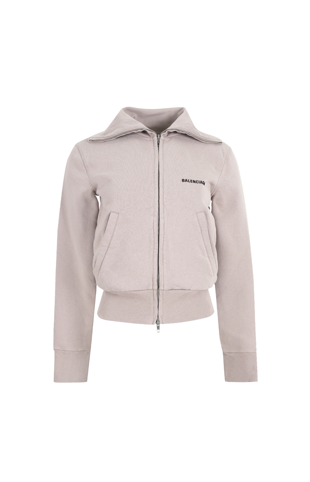 Logo Zip-Up Jacket in Beige