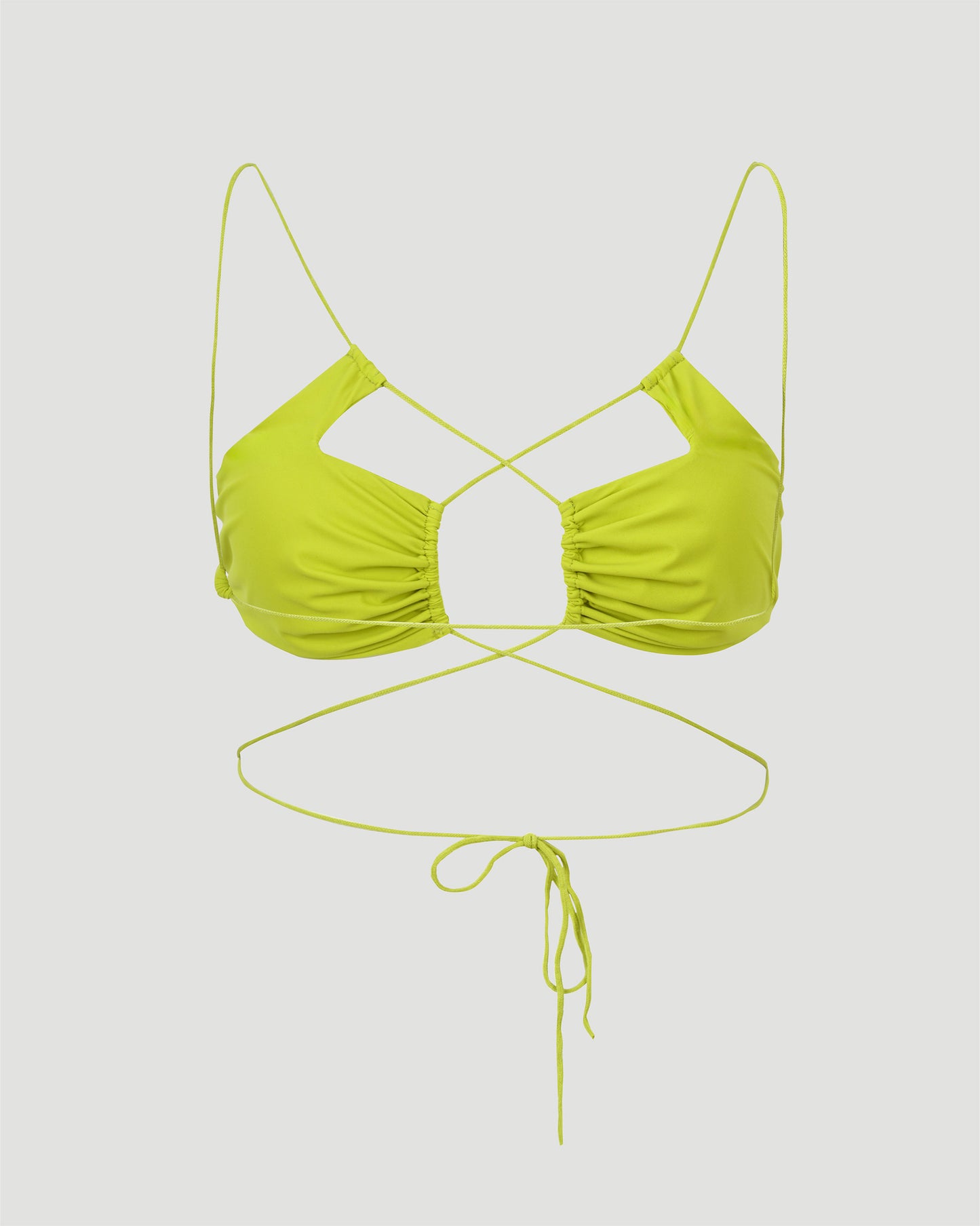 TWO PIECES SWIMSUIT IN LIME YELLOW