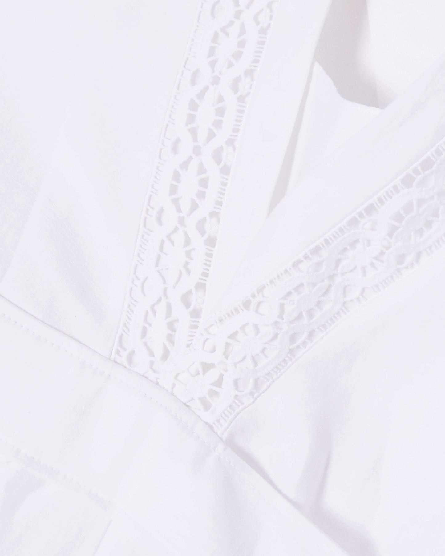 Crocheted lace-trimmed linen and cotton dress