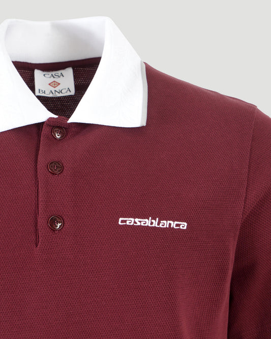 Red Embossed Laurel Polo