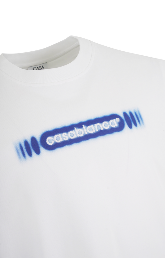Blurred Logo Cotton T-Shirt in White