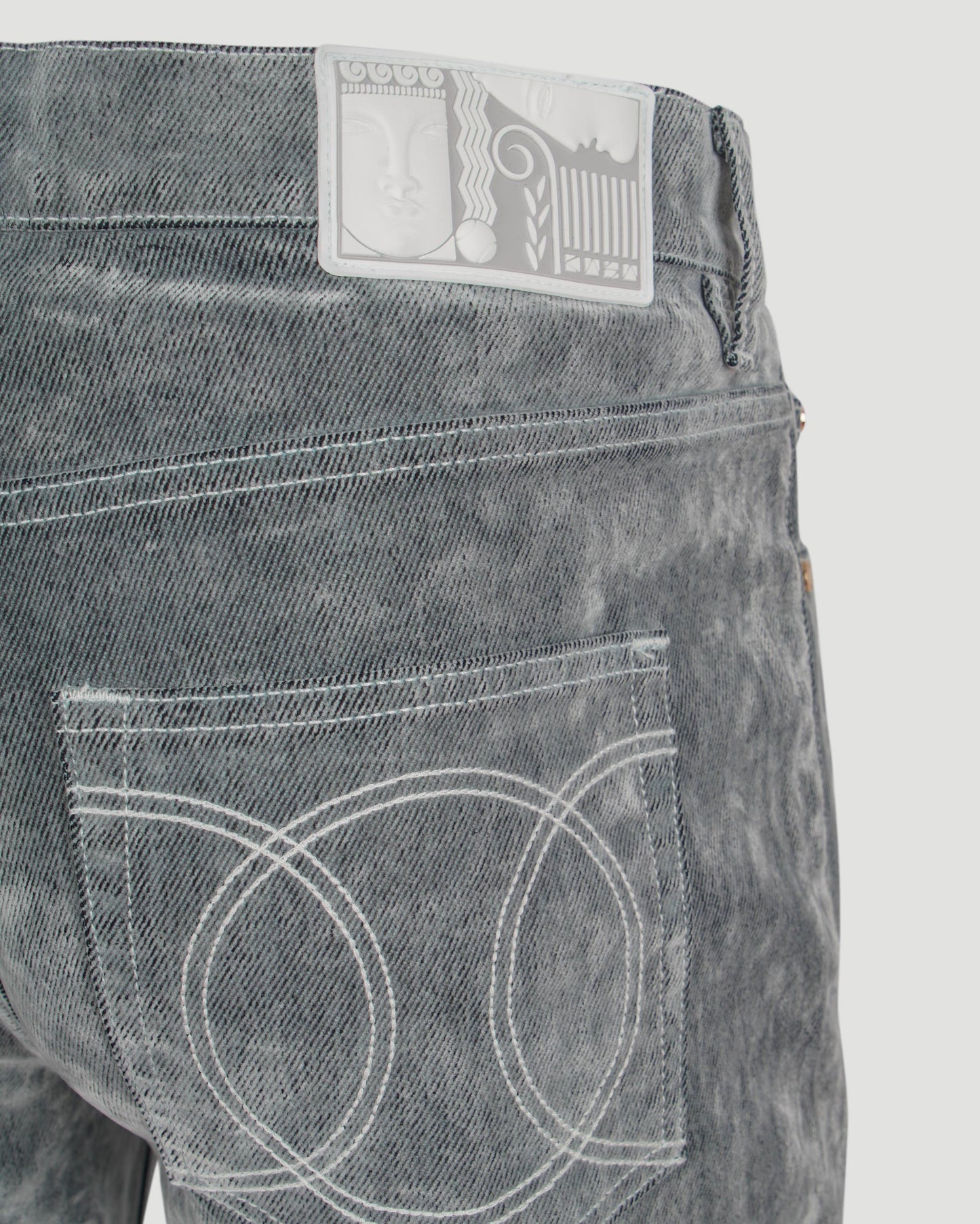 Peach Textured Jeans