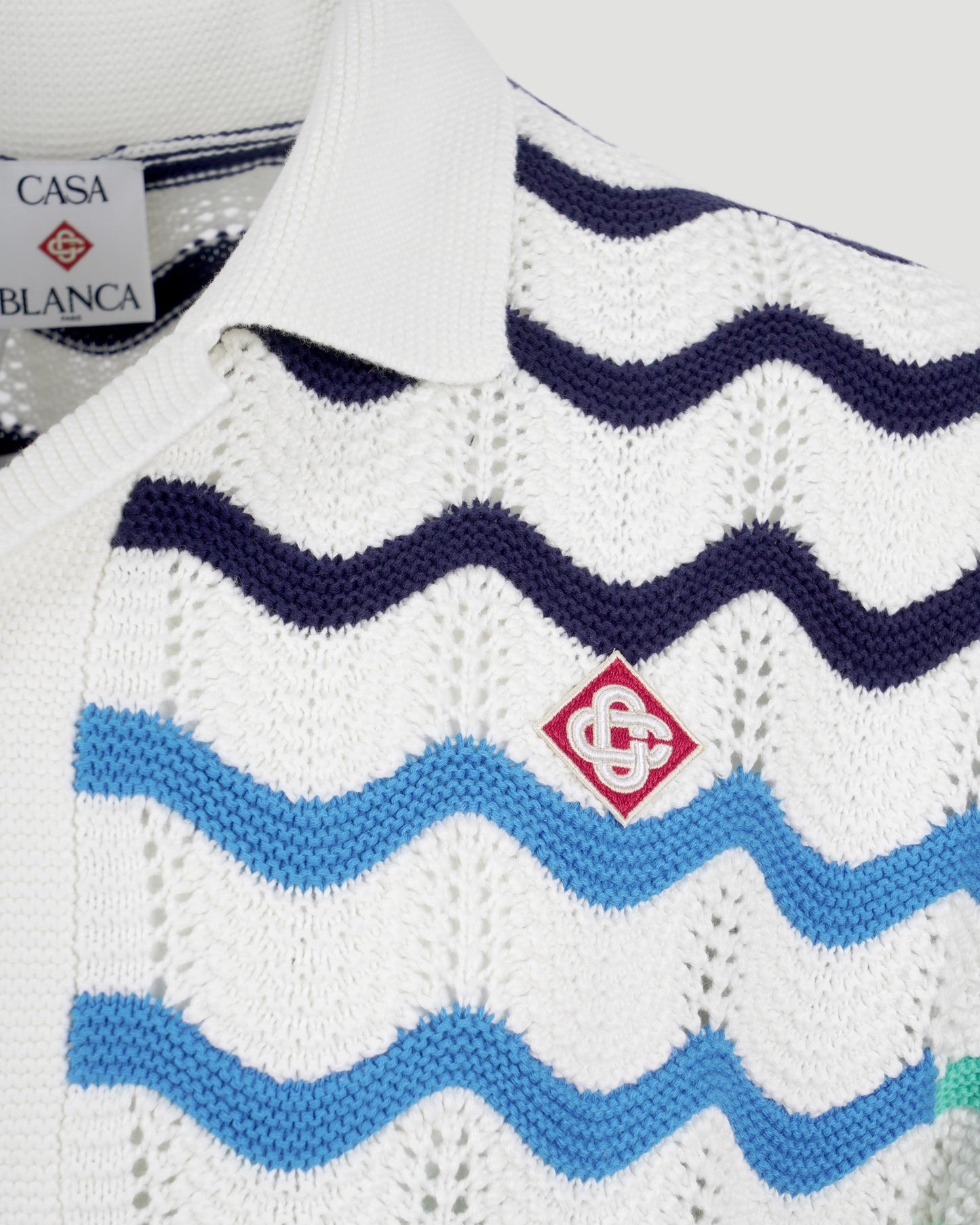 Gradient Wave Crochet Shirt