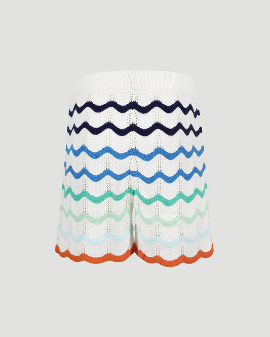 Gradient Wave Crochet Shorts