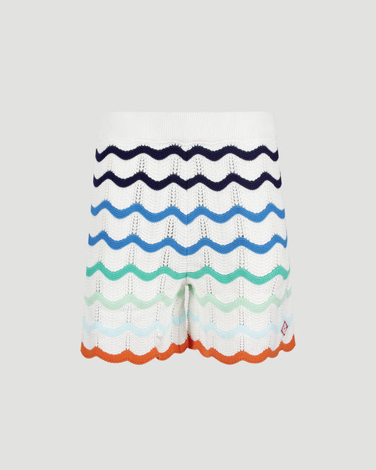 Gradient Wave Crochet Shorts