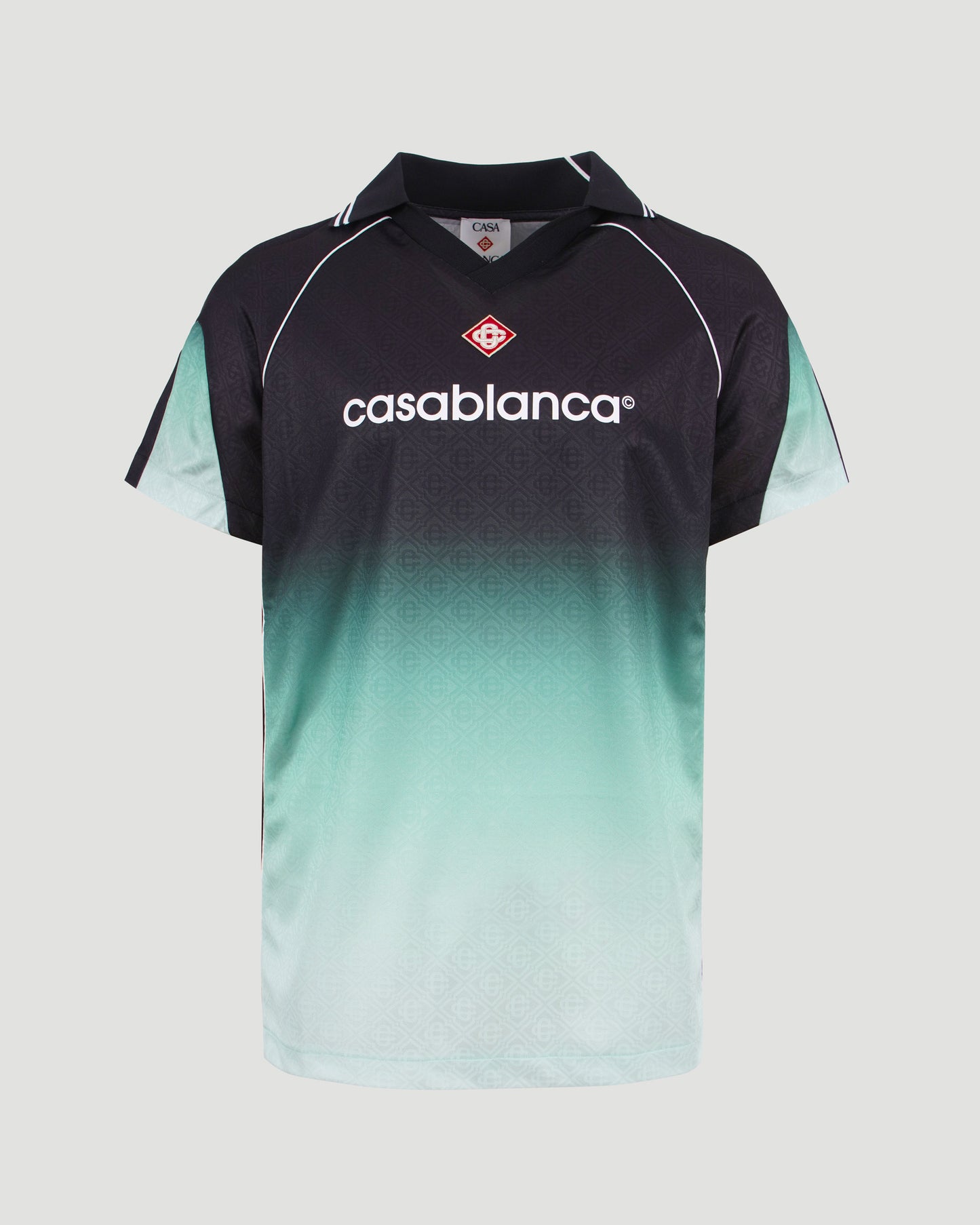 Gradient Monogram Jacquard Football Short-Sleeve Shirt