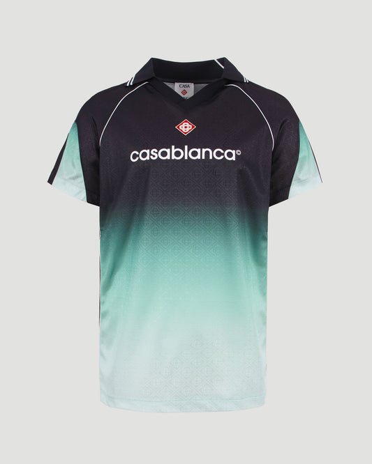 Gradient Monogram Jacquard Football Short-Sleeve Shirt