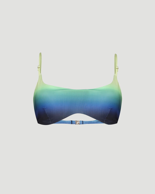 Gradient Printed Bikini Top Blue And Green