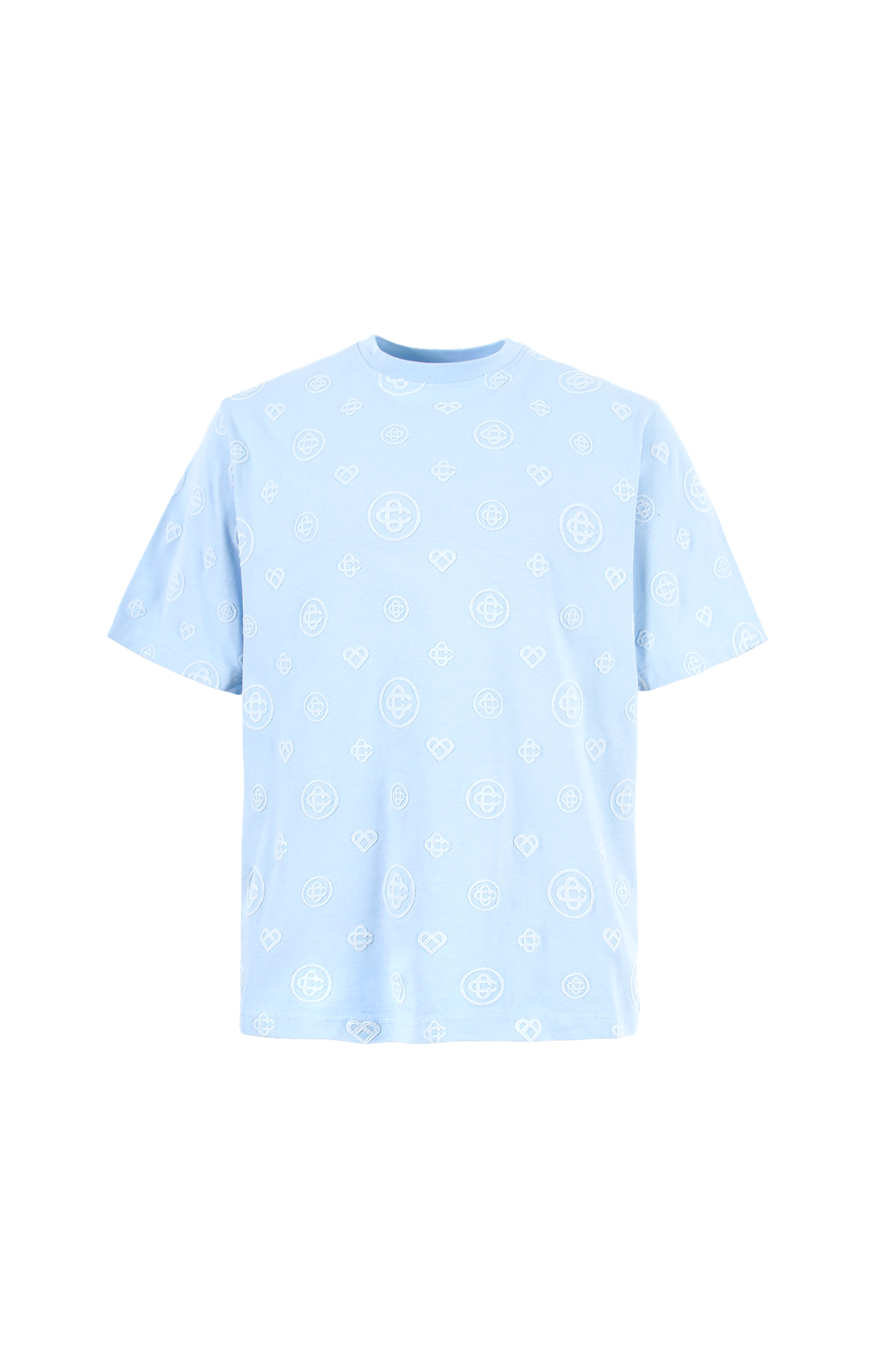 Blue Applique Monogram Oversized Short Sleeve T‑Shirt