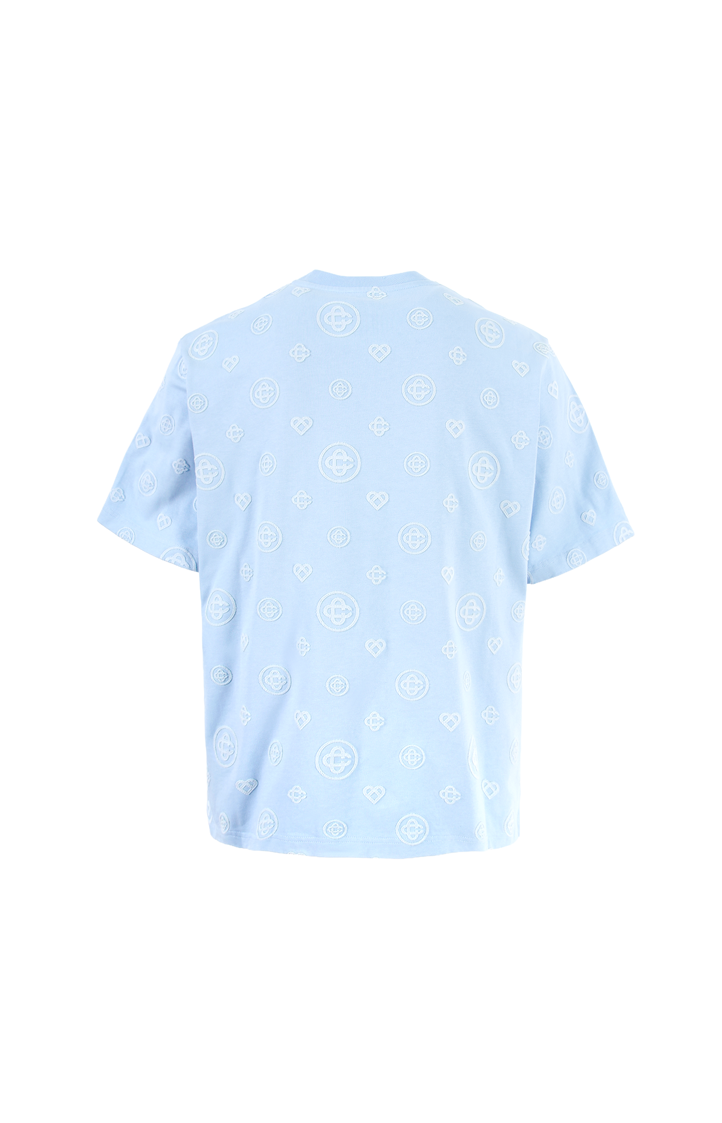 Blue Applique Monogram Oversized Short Sleeve T‑Shirt