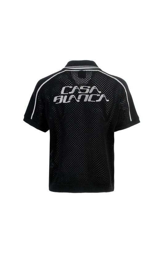 Black Short Sleeve Mesh Shirt
