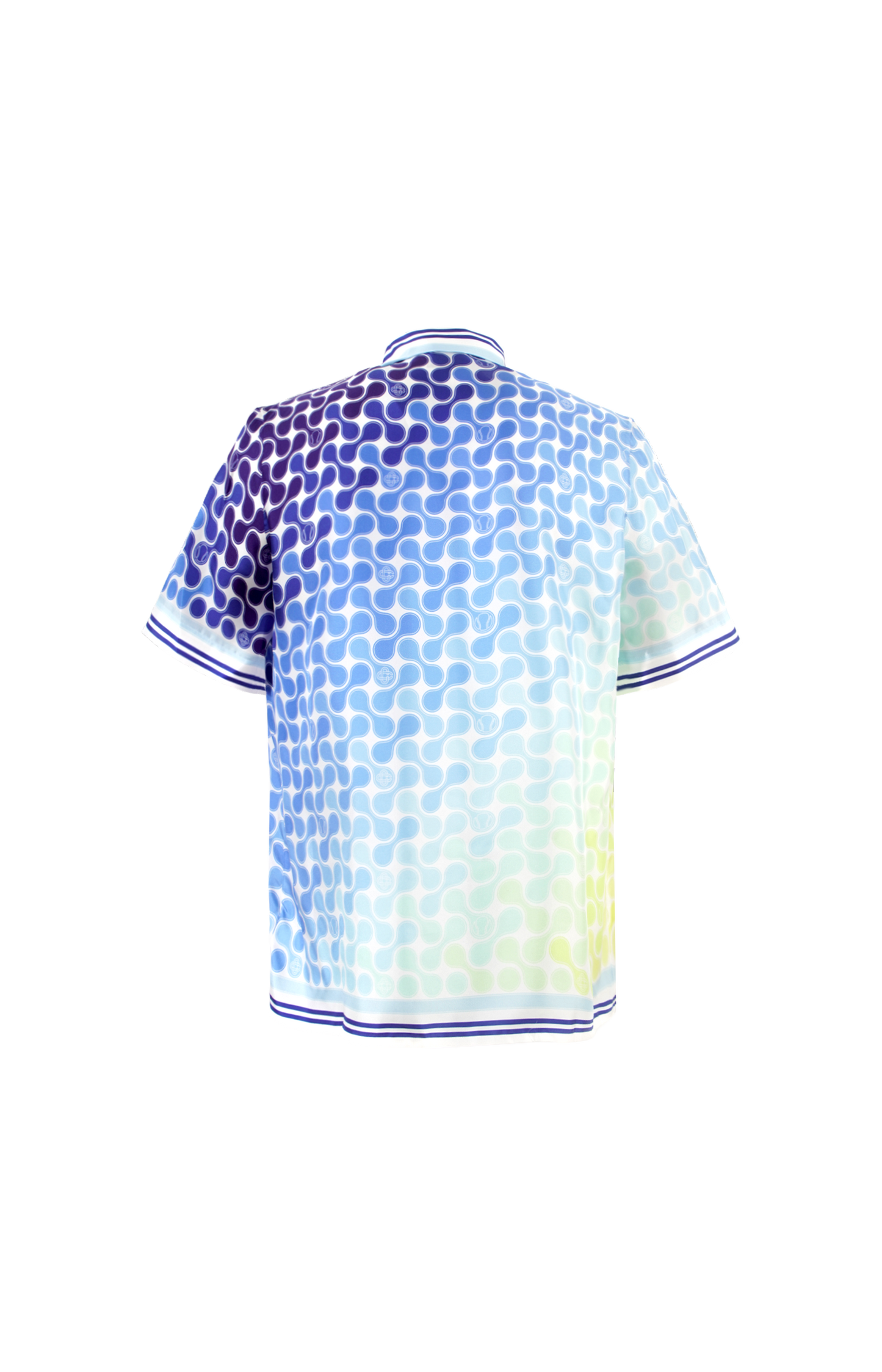 Gradient Tennis Tile Short Sleeve Silk Shirt