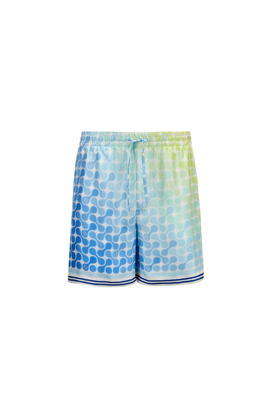 Gradient Tennis Tile Silk Shorts
