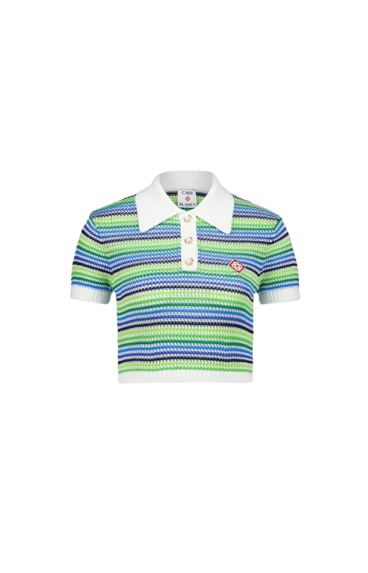 Stripe Short Sleeve Polo Shirt
