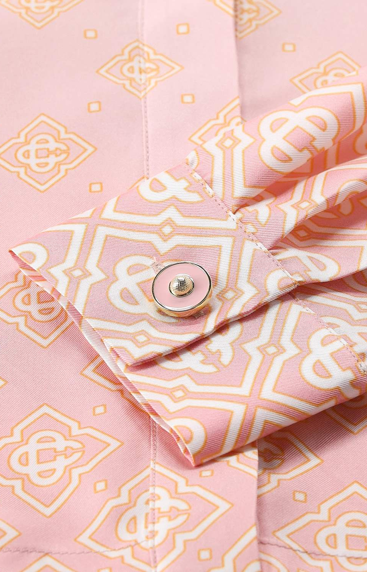 Degrade Monogram Long Sleeve Silk Shirt