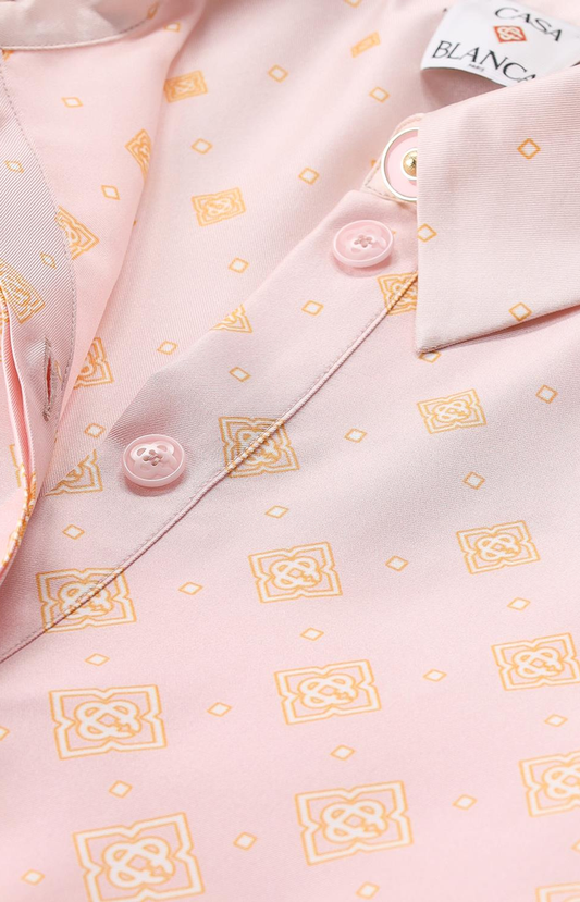 Degrade Monogram Long Sleeve Silk Shirt